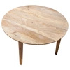 Stół drewniany okrągły z mango 120 cm – naturalny, minimalistyczny design
