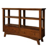 Klasyczna konsola drewniana z półkami i szufladami 130 cm– Walnut