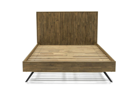 Łóżko drewniane 180 cm z wezgłowiem modern vintage