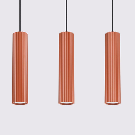 Lampa wisząca KARBON 3L ochra czerwona