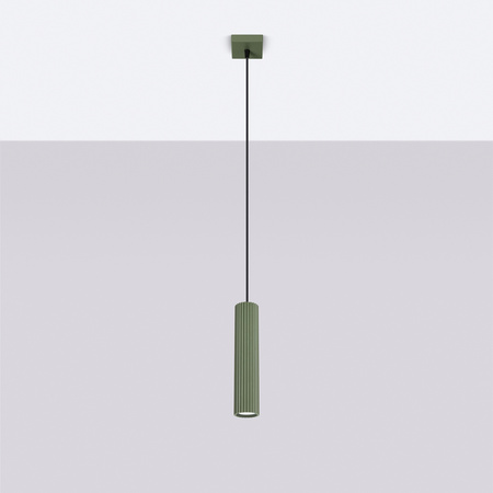Lampa wisząca KARBON 1 zielony oliwkowy