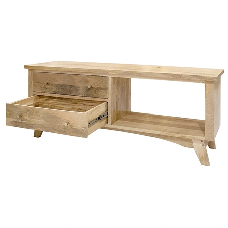 Szafka RTV NOVA 140 cm z 2 szufladami i półką drewniana kolor naturalny