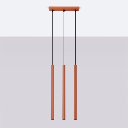 Lampa wisząca PASTELO 3 ochra czerwona