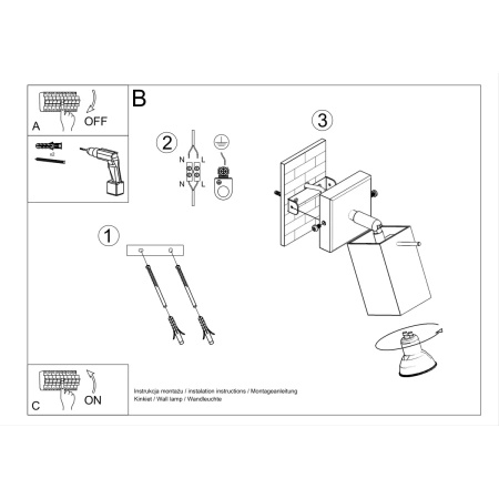 Kinkiet MERIDA 1 szary
