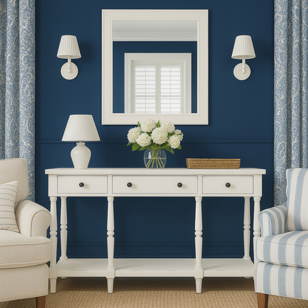 Biała konsola z szufladami Avola Antique White