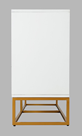 Biała komoda glamour, hamptons na metalowych nogach w kolorze złotym 152,5 cm