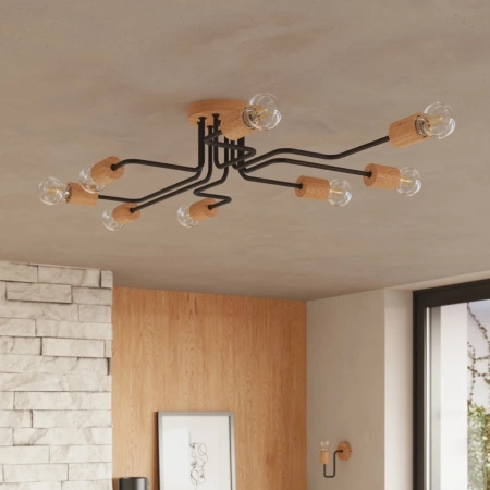 Żyrandol industrialny TIMBO 6 czarny