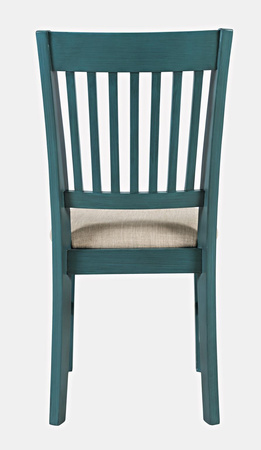 Krzesło do jadalni ciemnoturkusowe tapicerowane – styl rustykalny shabby chic