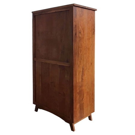 Szafa dwudrzwiowa drewniana 100 cm z szufladami - kolor Walnut