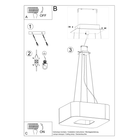 Żyrandol URANO 60 czarny