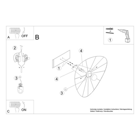 Kinkiet / Plafon ESKOLA 110 czarny