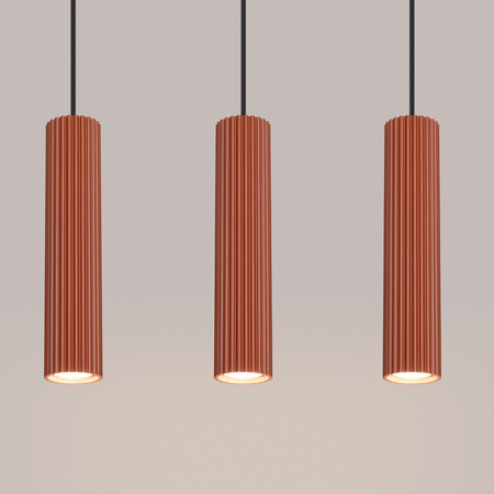 Lampa wisząca KARBON 3L ochra czerwona