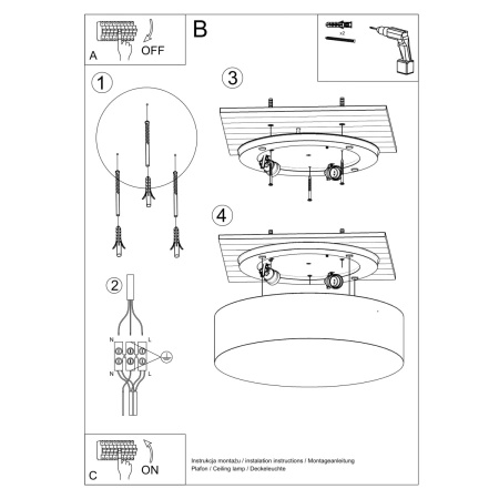 Plafon ARENA 55 czarny