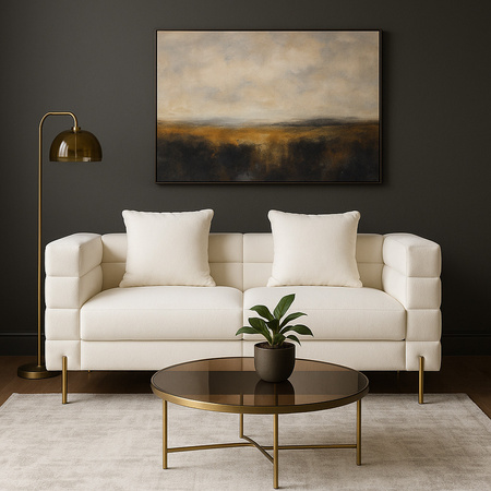 Elegancka dwuosobowa sofa boucle 160 cm NUA na złotych nóżkach