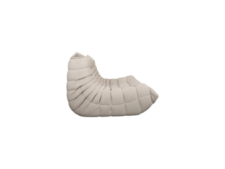 Sofa dwuosobowa- jasnobeżowa – nowoczesny design, pikowanie, tkanina aksamitna NUA