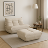 Sofa dwuosobowa- jasnobeżowa – nowoczesny design, pikowanie, tkanina aksamitna NUA
