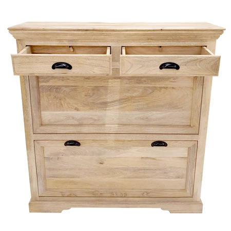 Drewniana szafka na buty mango naturalna 117 cm – elegancja i funkcjonalność