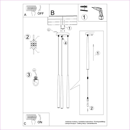 Lampa wisząca BLISS 3P czarna