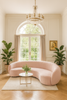 Sofa w stylu Art Deco w kolorze różowym- Nua