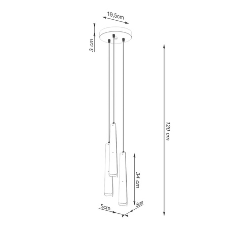 Lampa wisząca PRYSM 3P czarna