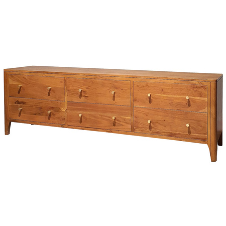 Komoda drewniana do salonu 175 cm – jasny orzech