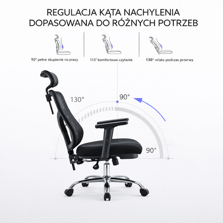 Fotel biurowy ANGEL ergonomiczny obrotowy - Model jOkasta-czarny