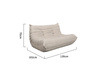 Sofa dwuosobowa- jasnobeżowa – nowoczesny design, pikowanie, tkanina aksamitna NUA
