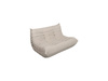 Sofa dwuosobowa- jasnobeżowa – nowoczesny design, pikowanie, tkanina aksamitna NUA