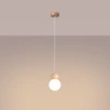 Lampa wisząca PEKKA 1 biała/naturalne drewno