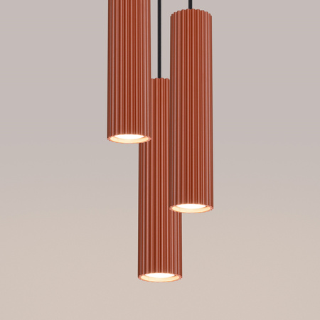 Lampa wisząca KARBON 3P ochra czerwona