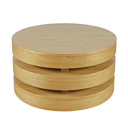 Stolik kawowy dębowy okrągły 91,5 cm – nowoczesny design z naturalnego drewna