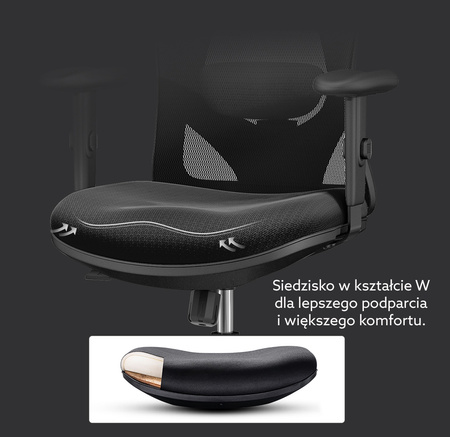 Krzesło biurowe ANGEL ergonomiczne z podnóżkiem i obrotową podstawą