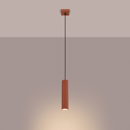 Lampa wisząca KARBON 1 ochra czerwona