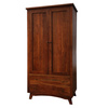 Szafa dwudrzwiowa drewniana 100 cm z szufladami - kolor Walnut