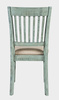 Krzesło tapicerowane turkusowo-miętowe shabby chic – drewno akacji, styl rustykalny