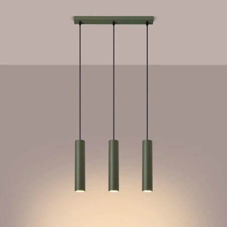 Lampa wisząca LAGOS 3L zielona oliwka