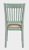 Krzesło tapicerowane turkusowo-miętowe shabby chic – drewno akacji, styl rustykalny