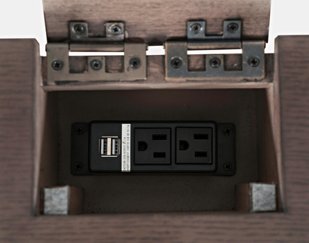 Sekretarzyk rustykalny – małe drewniane biurko z portami USB i szufladą