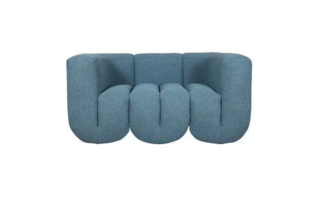 Sofa dwuosobowa tapicerowana - niebieski melanż- Nua