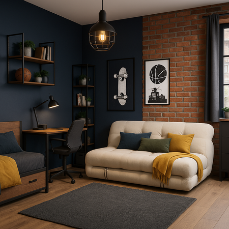 Nowoczesna sofa rozkładana- biały ecru- Nua