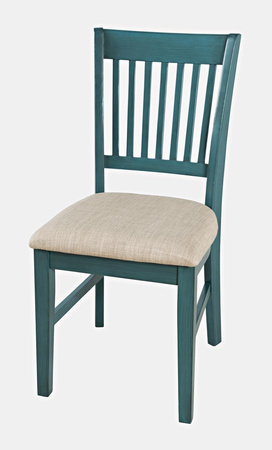 Krzesło do jadalni ciemnoturkusowe tapicerowane – styl rustykalny shabby chic
