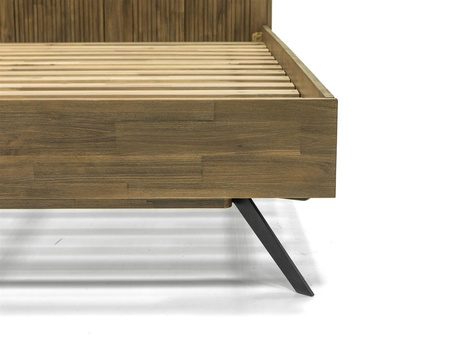 Łóżko drewniane 180 cm z wezgłowiem modern vintage