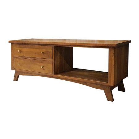 Szafka RTV NOVA 140 cm jasny orzech z 2 szufladami i półką