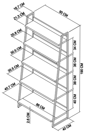 Regał industrialny 190 cm – styl loftowy, drewno i stal