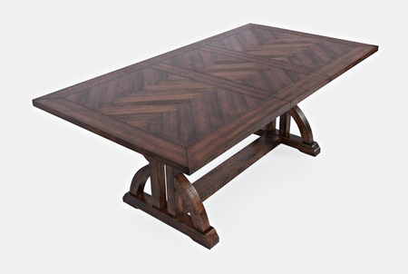 Stół drewniany rozkładany 152,5-198 cm z intarsją w jodełkę