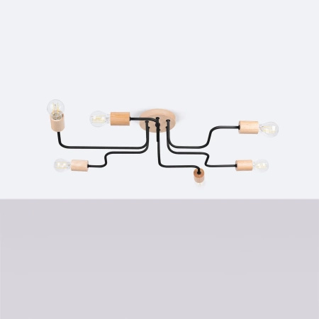 Żyrandol industrialny TIMBO 6 czarny