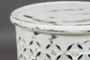 Okrągły ażurowy stolik kawowy biały- Antique White -  Avola