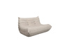 Sofa dwuosobowa- jasnobeżowa – nowoczesny design, pikowanie, tkanina aksamitna NUA