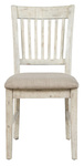 Krzesło do jadalni rustykalne – kremowa tapicerka shabby-chic (drewniane, akacja)