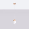 Lampa wisząca PEKKA 1 biała/naturalne drewno